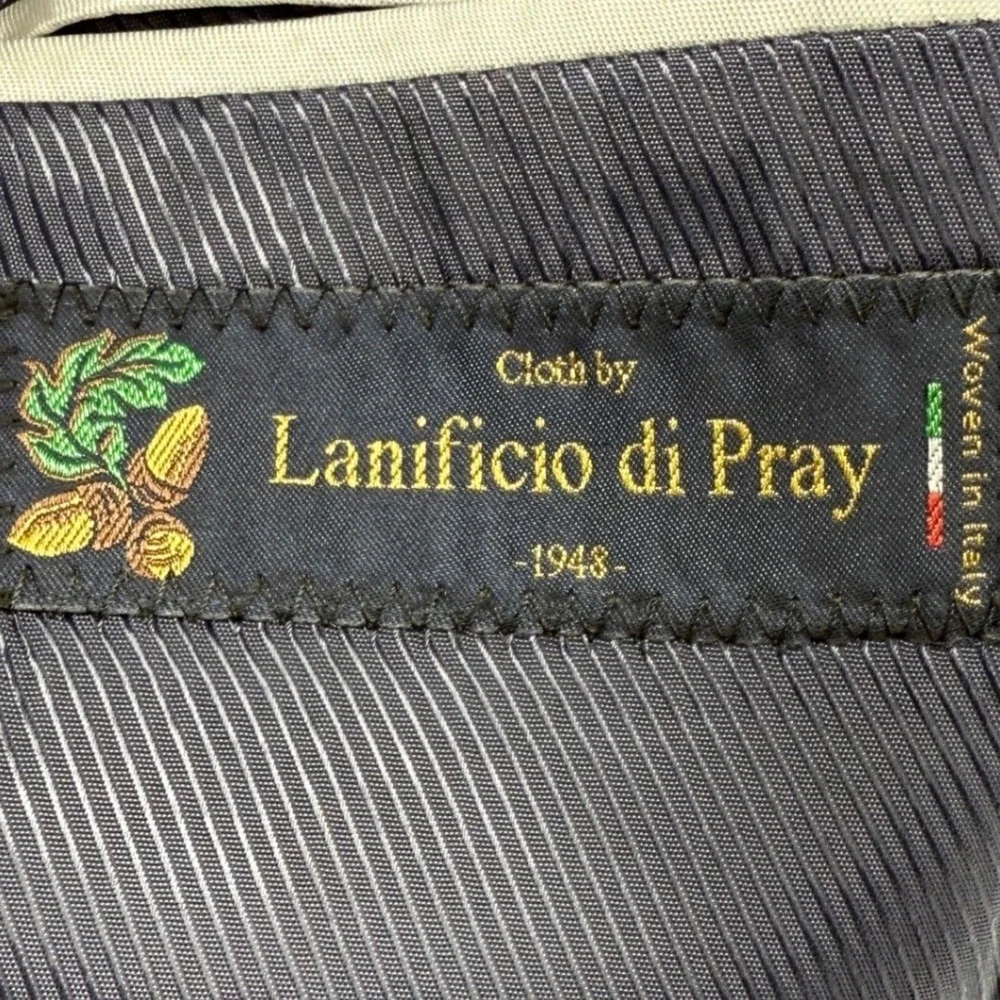 Men's Blue Wool Plaid Blazer Jacket‎ Lanificio di Pray 56L